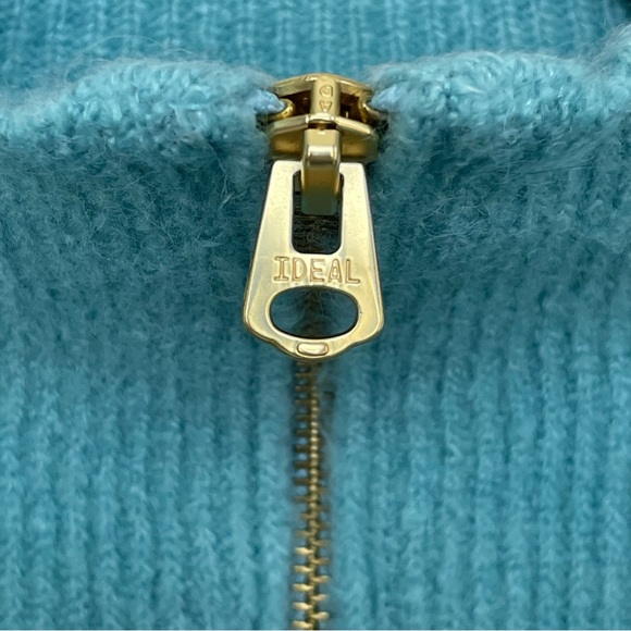 J. Crew Half-Zip Sweater Sea Blue Medium NWT - Picture 6 of 16